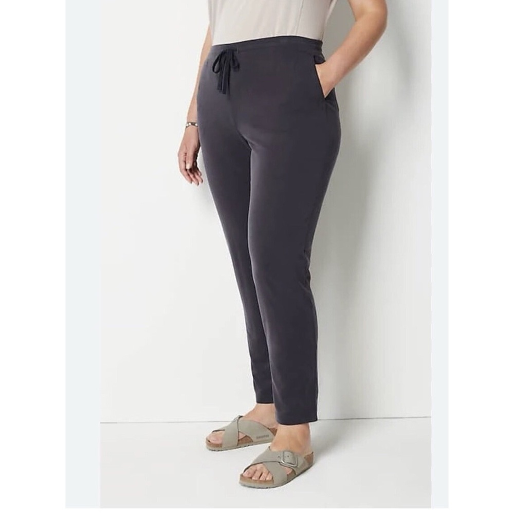 J. Jill PureJill Sand-Washed Dark Gray Navy Pants Tapered Leg M